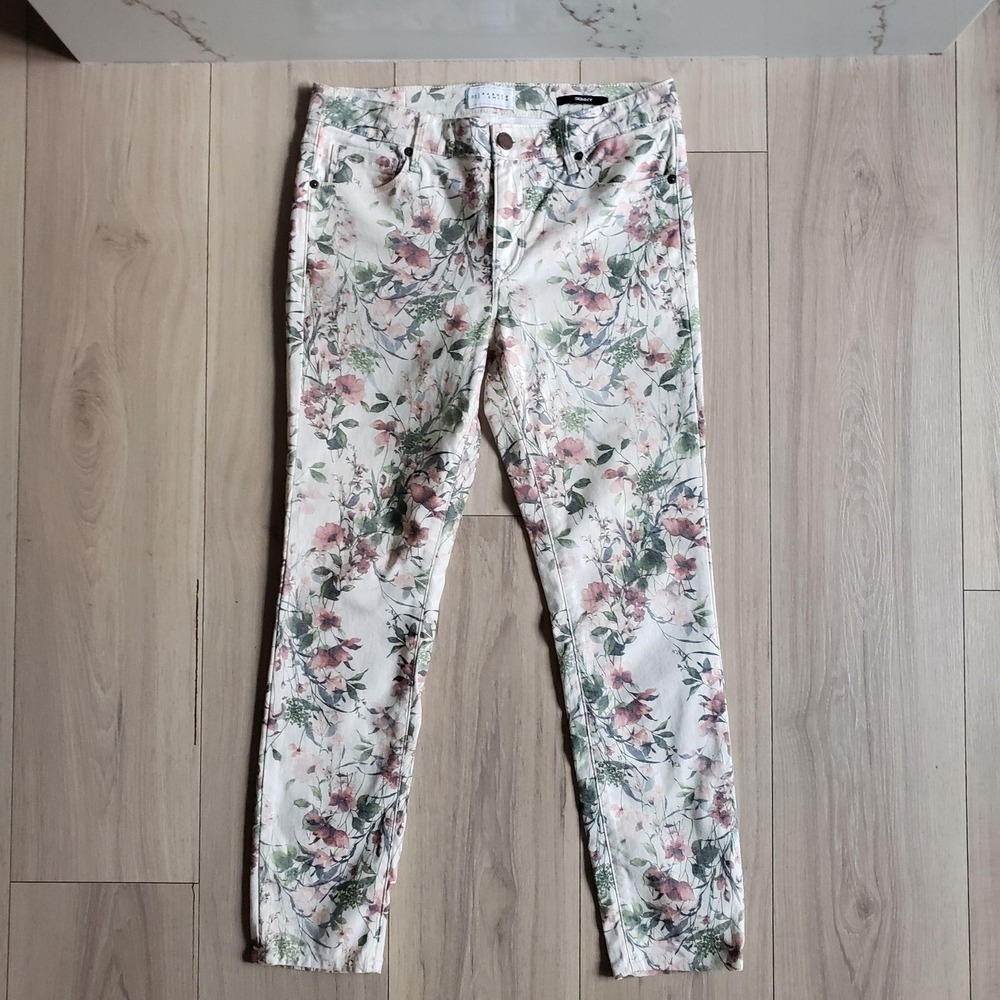 Parker Smith Jeans Womens 28 Multicolor Floral Skinny Light Wash Stretch Denim
